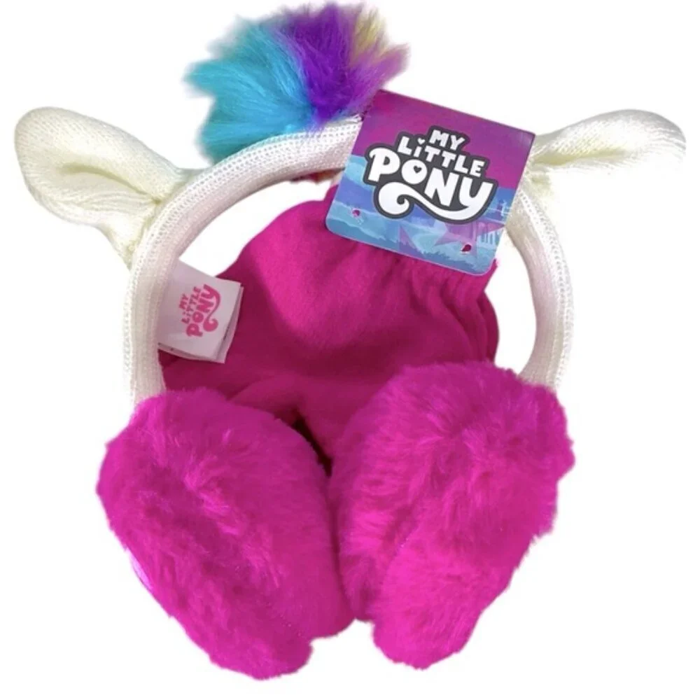 My Little Pony EarMuffs Warmer Stretchy Winter Glove Set Rainbow Pink Girls OS